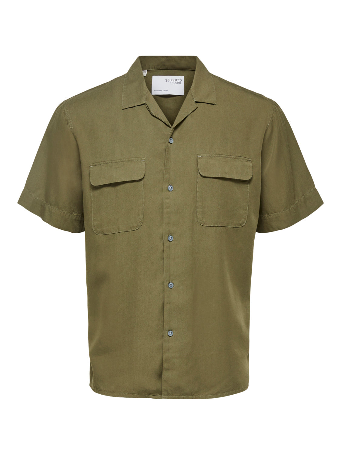 Wholesale ,Selected Homme, Selected Homme Olive Short Sleeve Shirt, Green, Extra Extra Large-52-TagXXLExtra Large-48-TagXLLarge-46-TagLMedium-44-TagMSmall-42-TagS