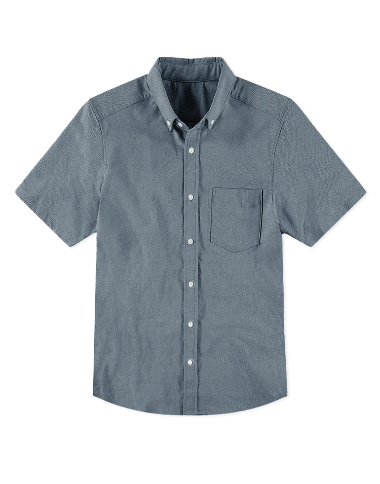 Olivers Blue Grey Short Sleeve Button Up