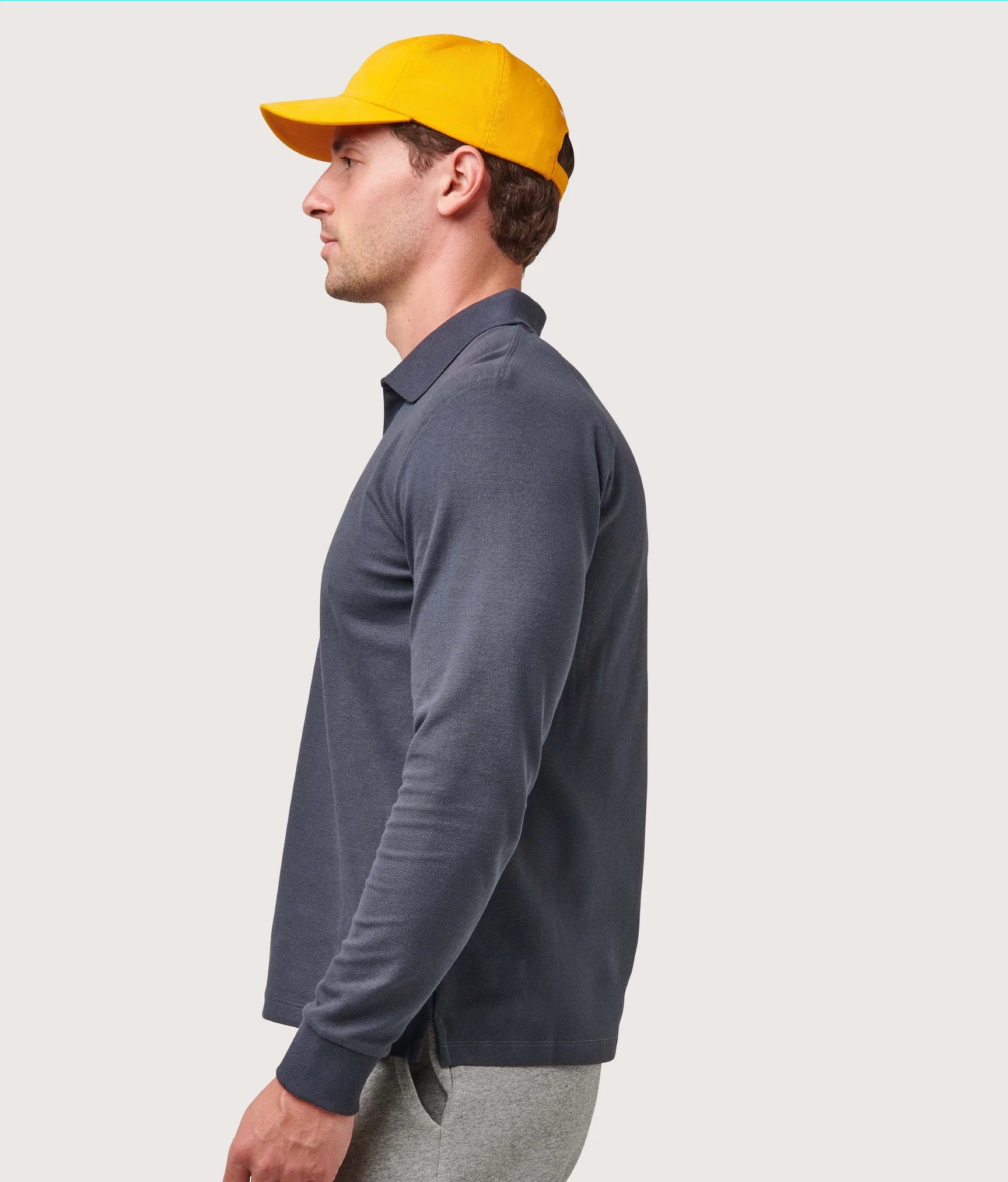 Brand Partner,Olivers, Olivers Blue Long Sleeve Buttonless Polo, Blue, Medium-43-TagM