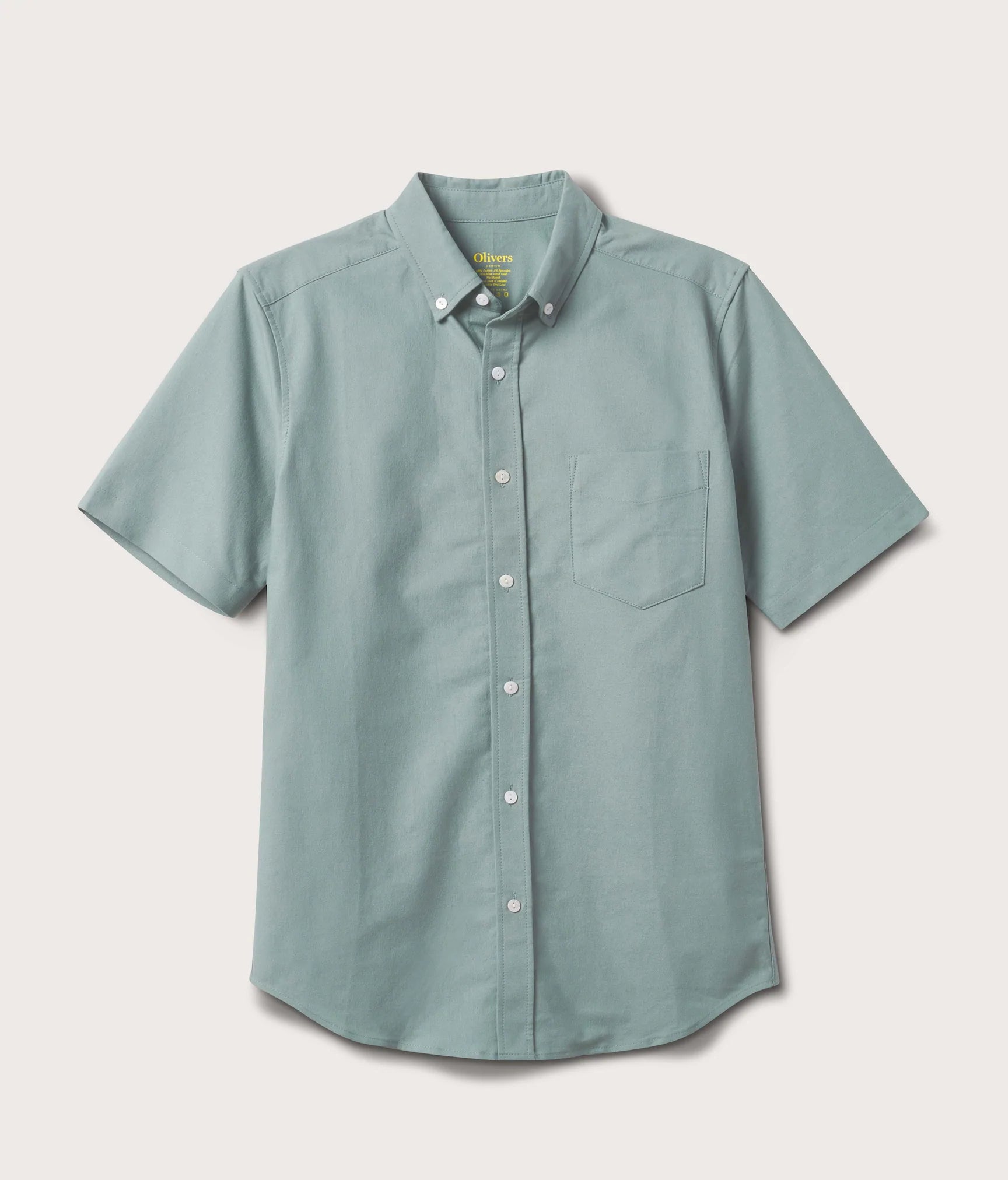 Brand Partner,Olivers, Olivers Light Green Short Sleeve Button Up, Green, Medium-43-TagM