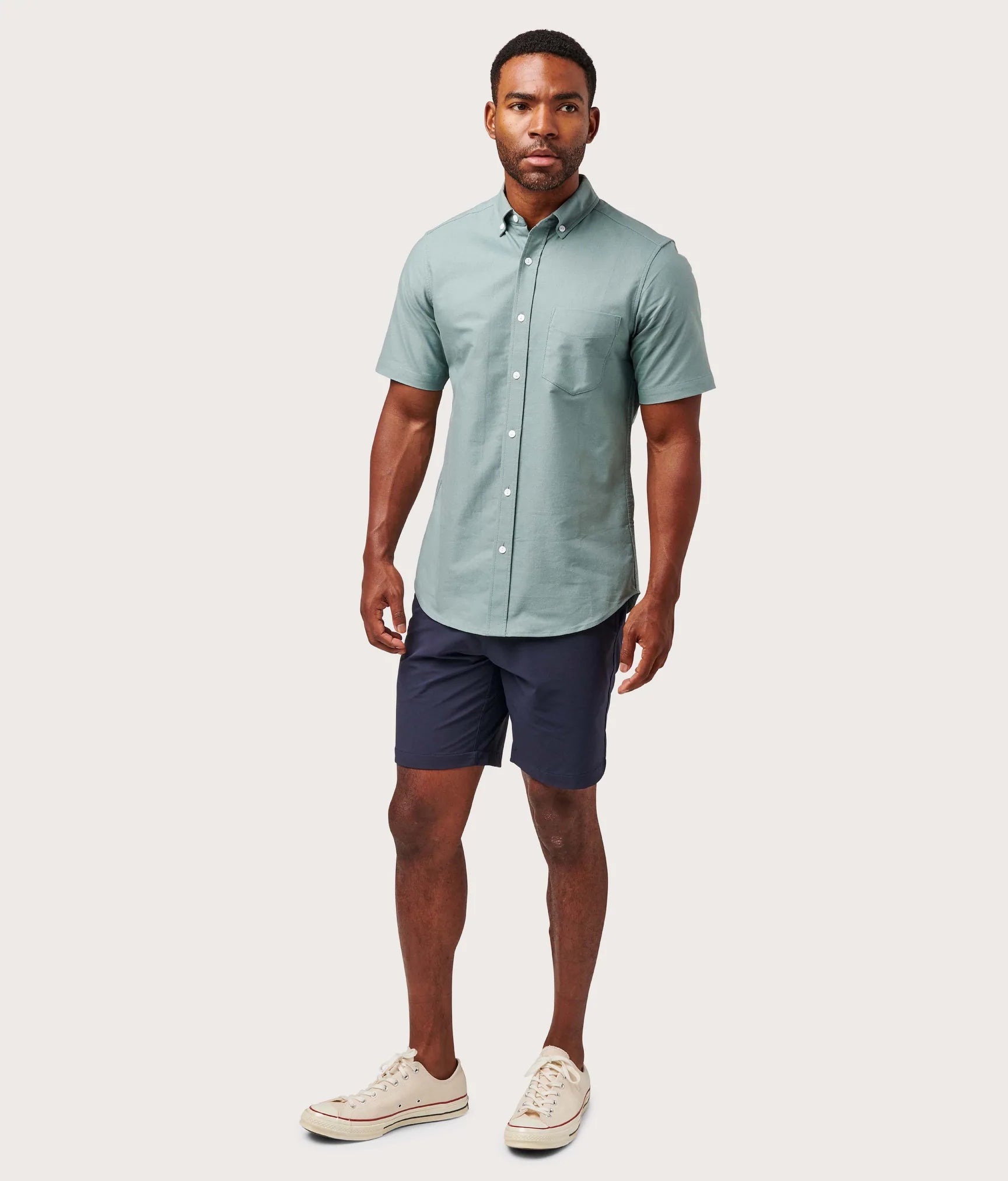 Brand Partner,Olivers, Olivers Light Green Short Sleeve Button Up, Green, Medium-43-TagM