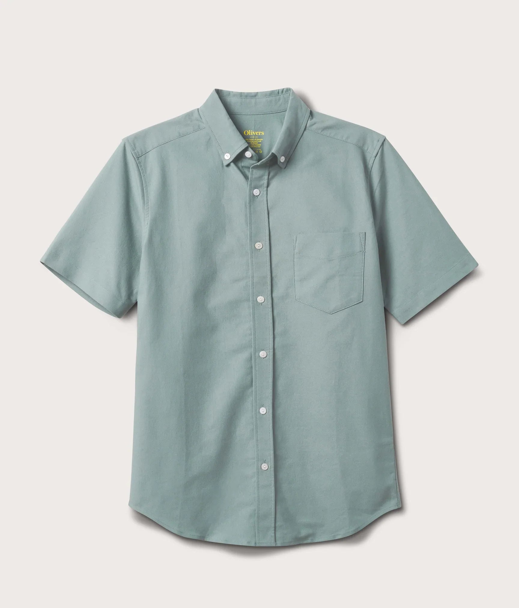 Brand Partner,Olivers, Olivers Light Green Short Sleeve Button Up, Green, Large-44-TagLSmall-41-TagS