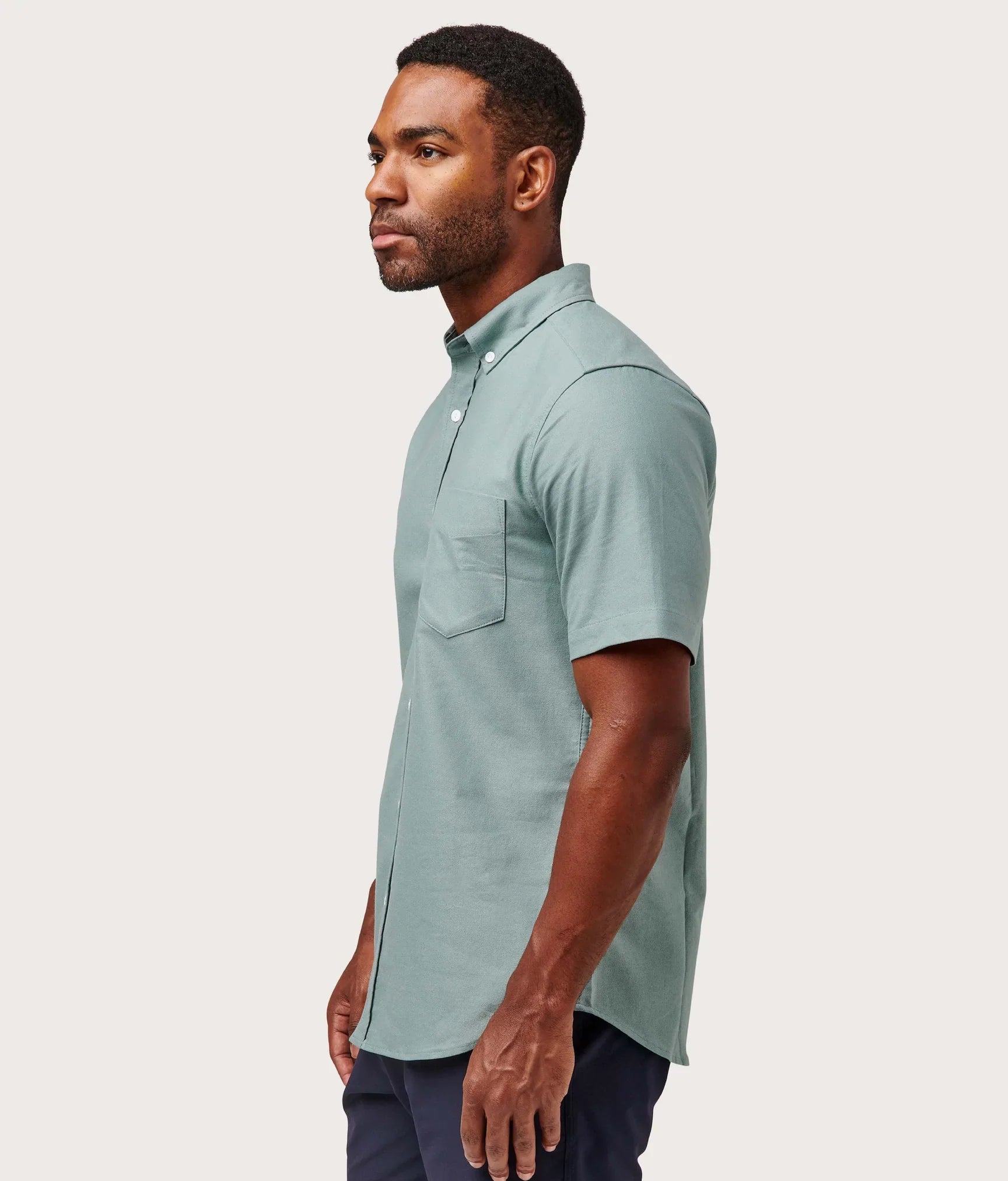 Brand Partner,Olivers, Olivers Light Green Short Sleeve Button Up, Green, Large-44-TagLSmall-41-TagS