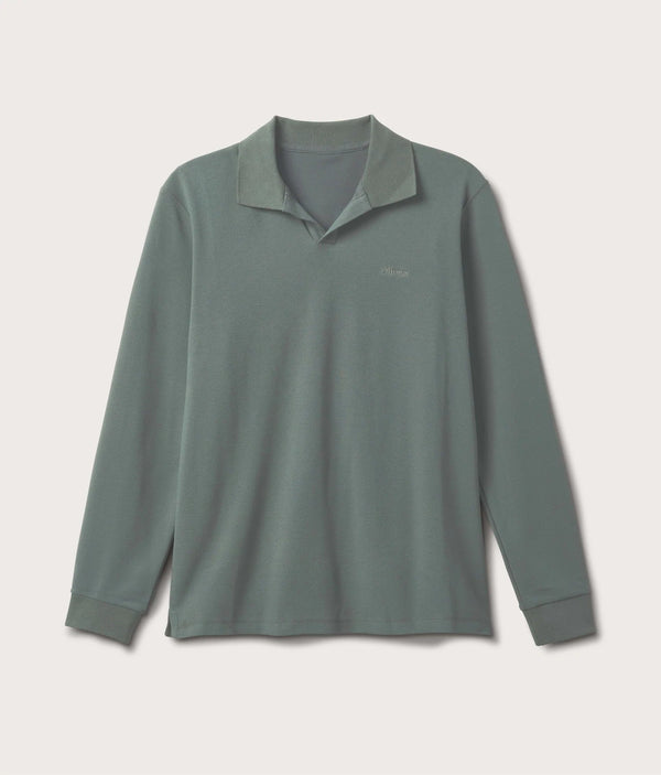 Olivers Sage Green Long Sleeve Buttonless Polo