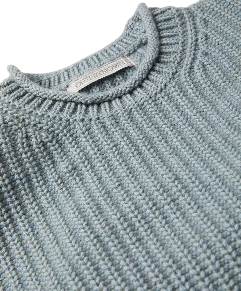Otrium,Outerknown, Outerknown Light Blue Heavy Knit Rolled Neck Sweater, Blue, Small-38-
