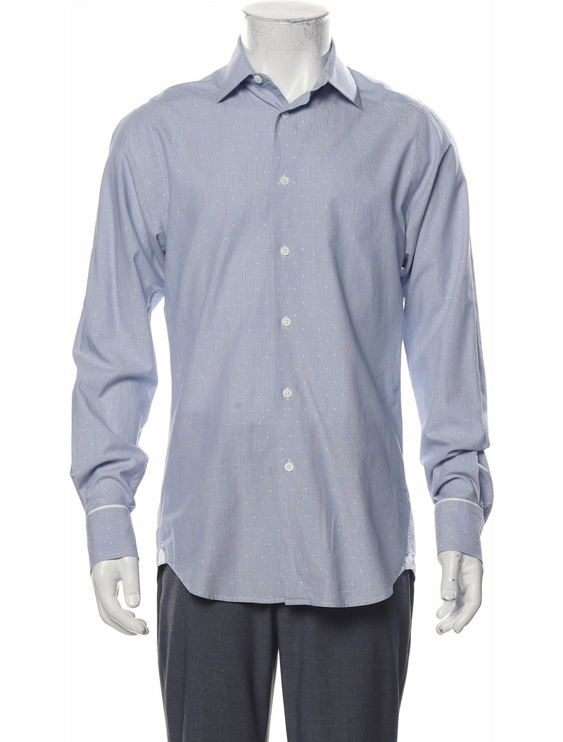 Paul & Joe Light Blue Jacquard Dot Button Up Shirt
