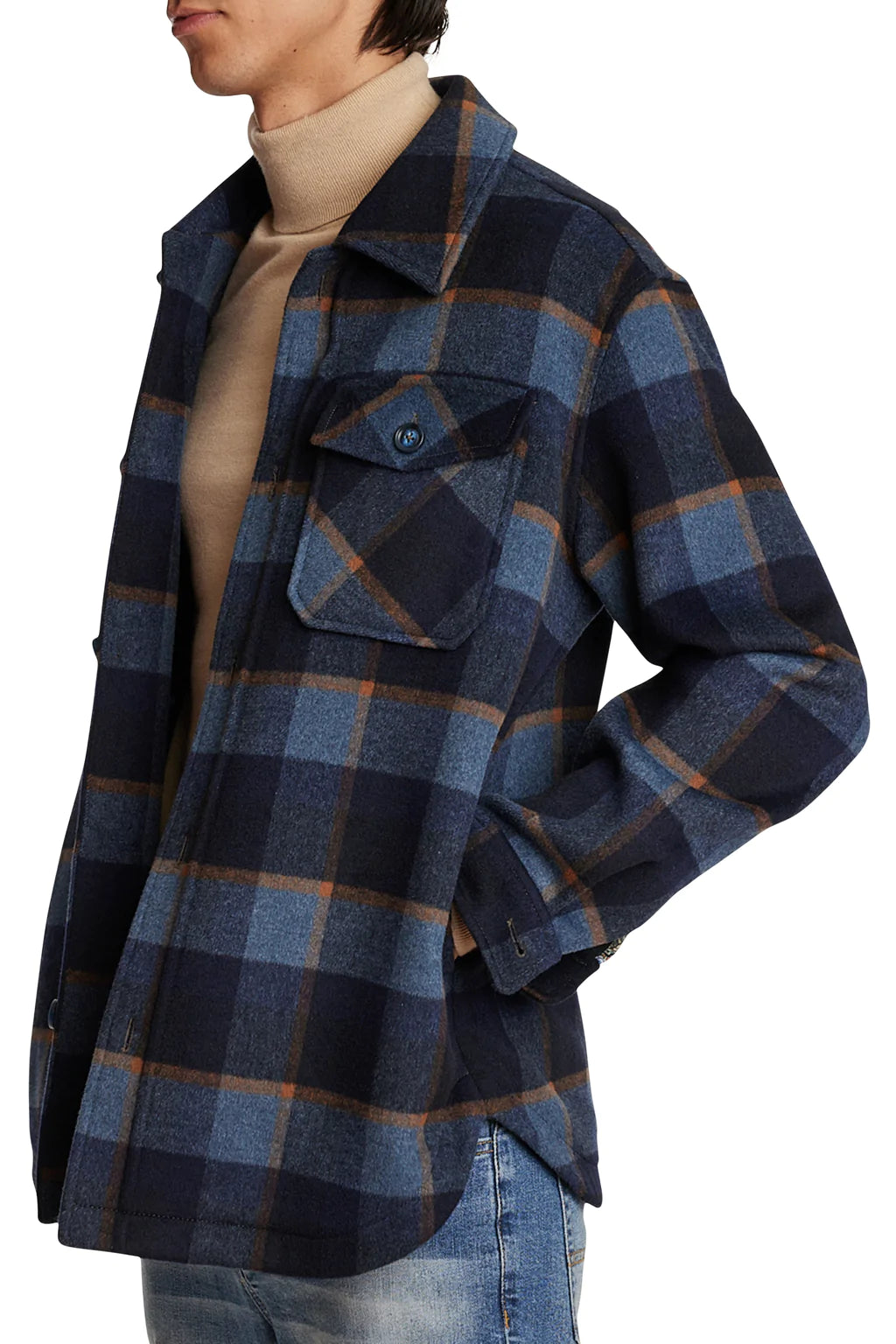 Paisley & Gray,Paisley & Gray, Paisley & Gray Blue Buffalo Check Plaid Shacket, Blue, Medium-47-TagM