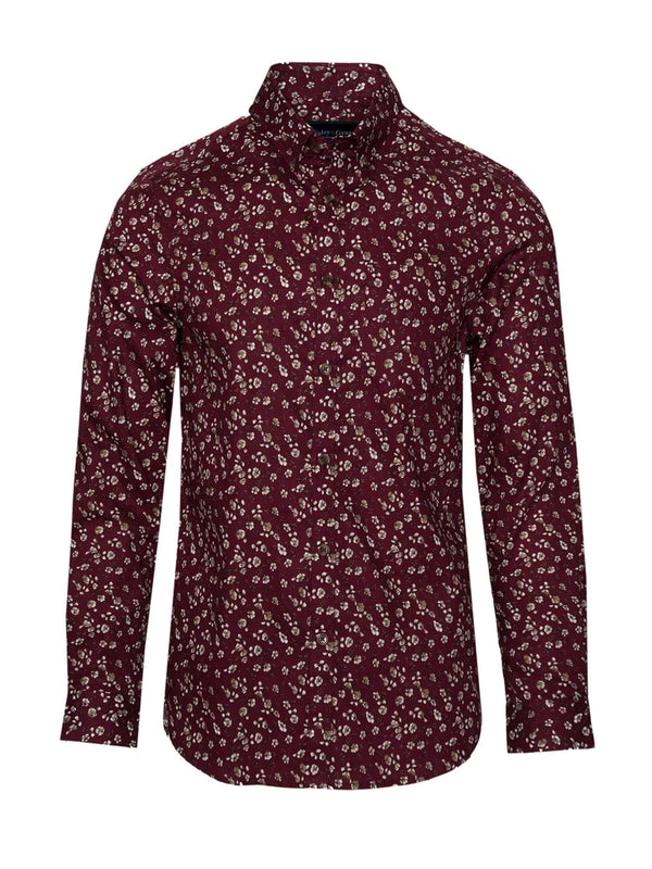 Paisley & Gray Burgundy Floral Ditsy Print Button Up Shirt