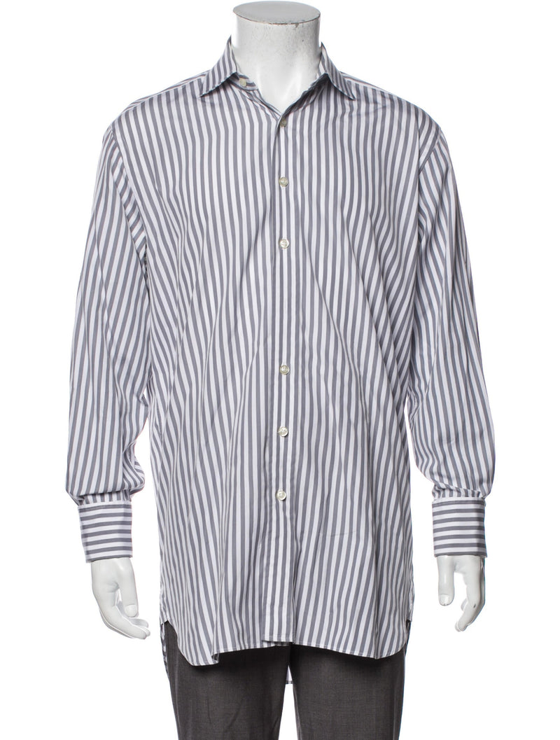 Paul Stuart White Striped Button Up Shirt