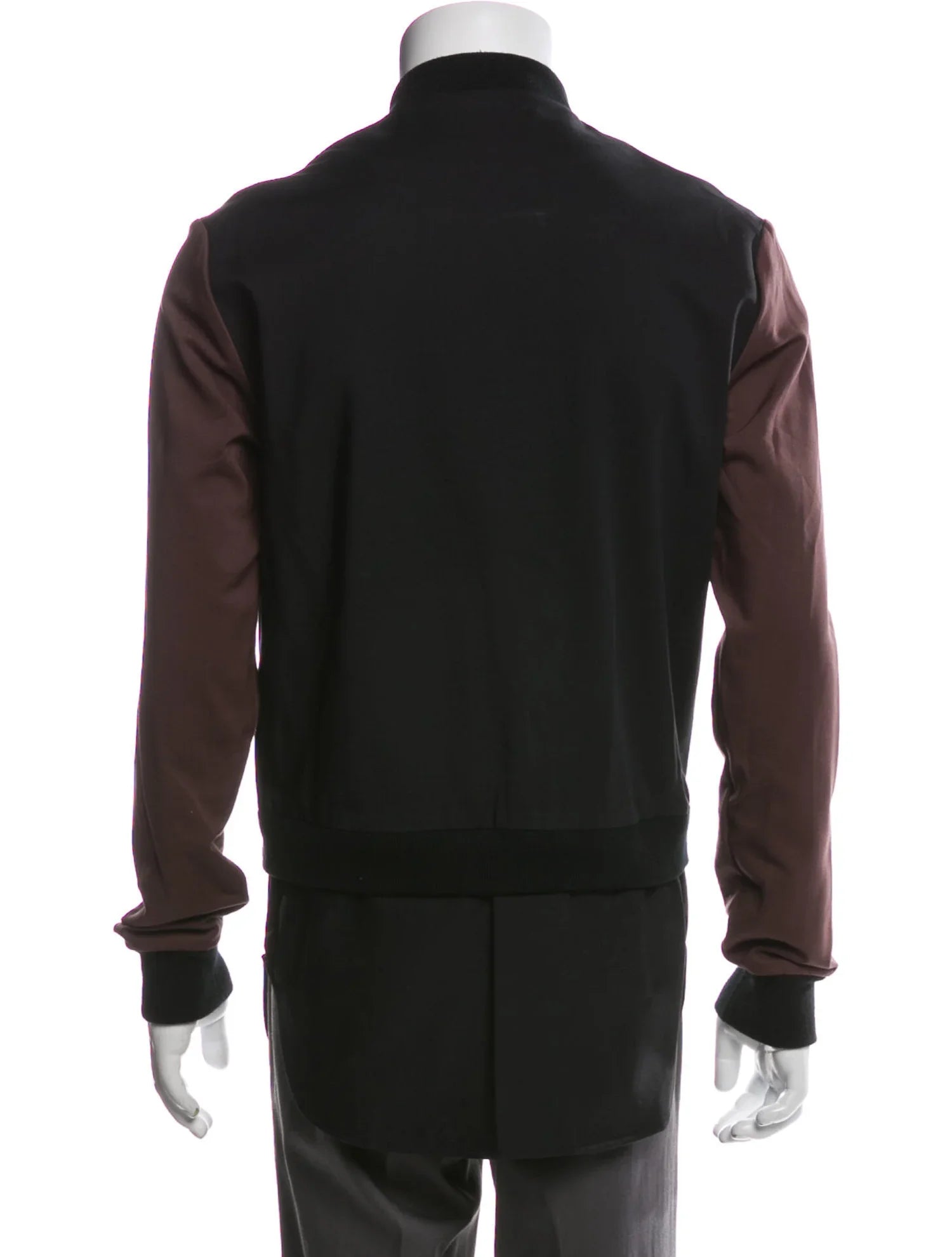 The RealReal,Philip Lim, Phillip Lim Black With Burgundy Colorblock Sleeves Bomber Jacket, Black, Small-40-TagXS