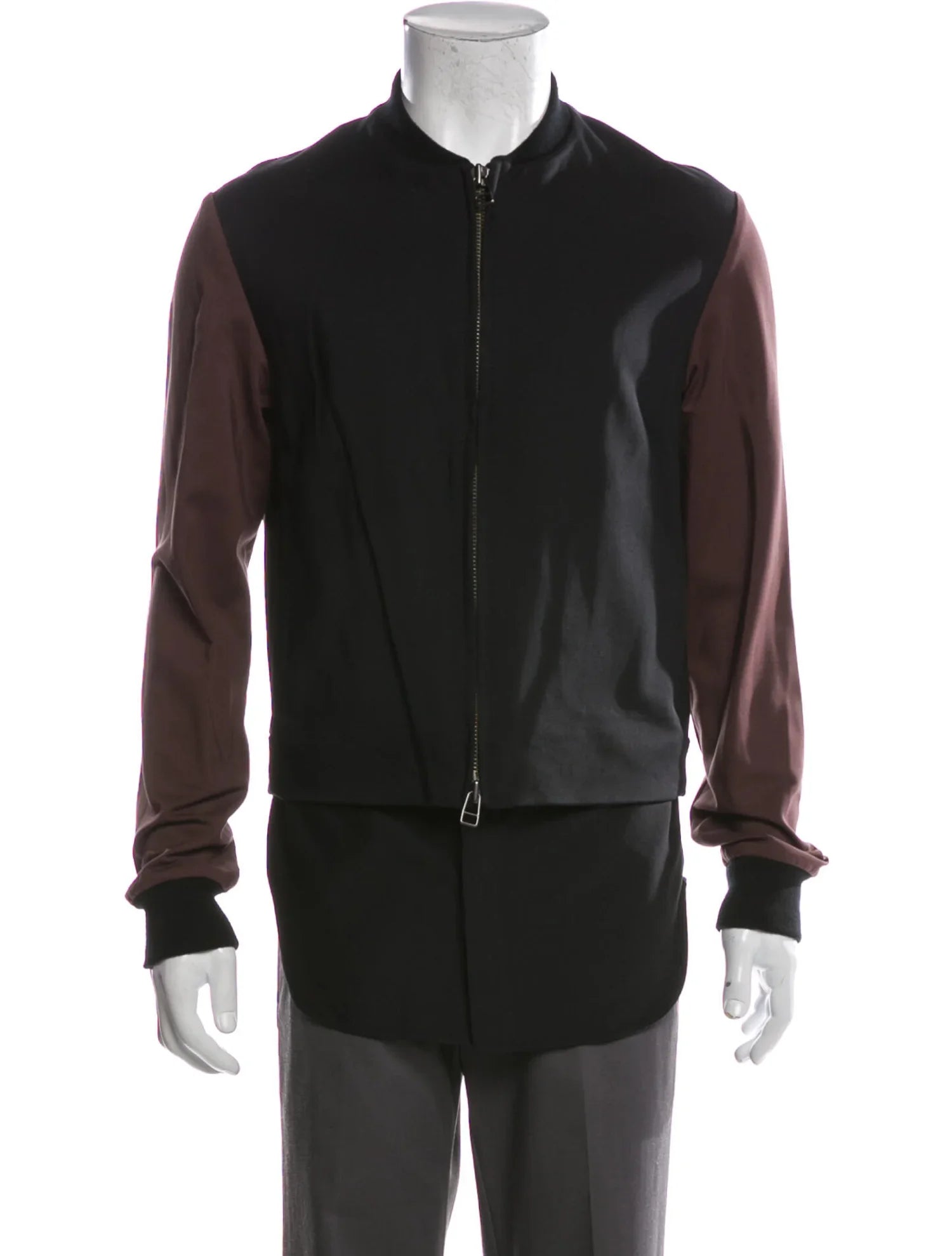 The RealReal,Philip Lim, Phillip Lim Black With Burgundy Colorblock Sleeves Bomber Jacket, Black, Small-40-TagXS