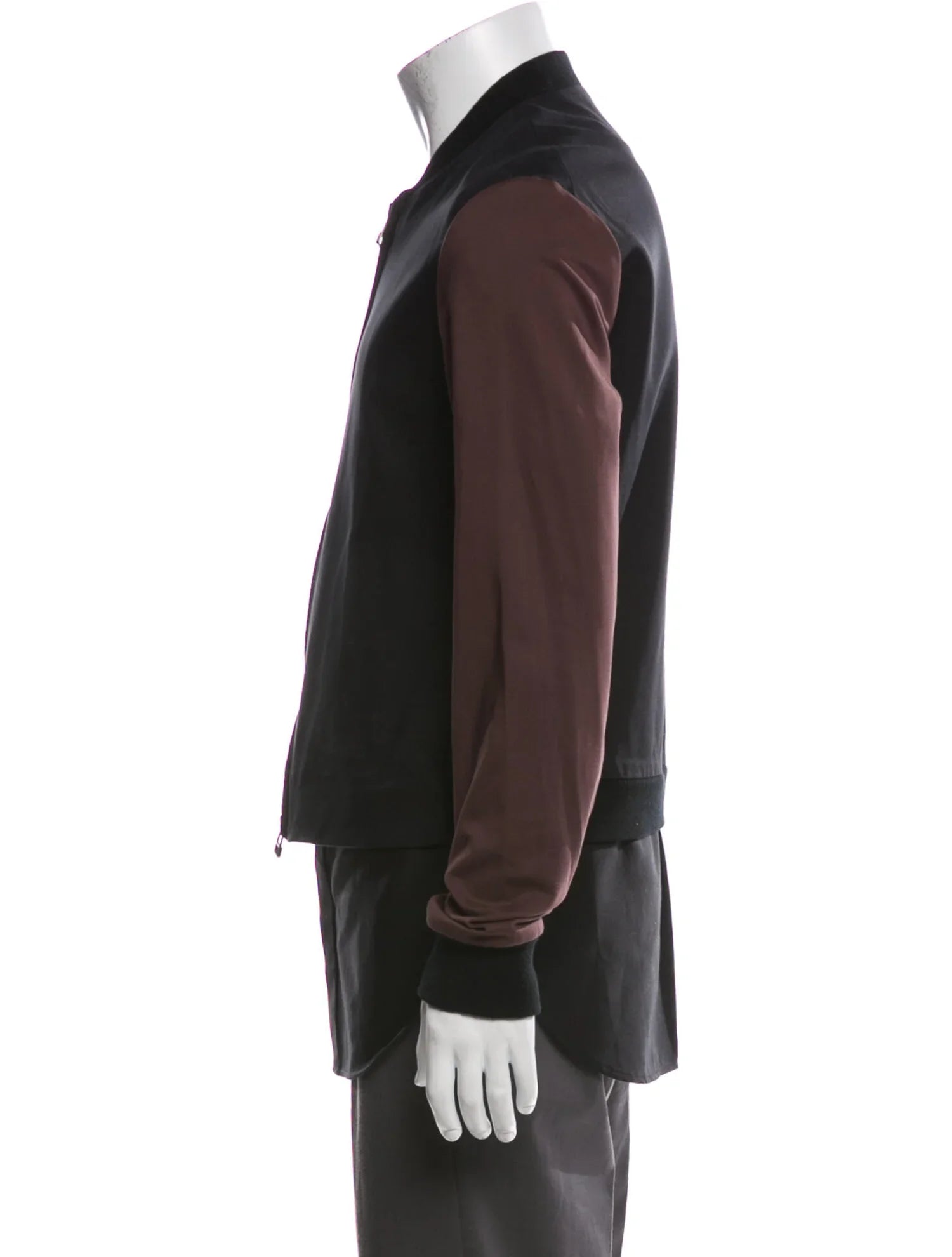 The RealReal,Philip Lim, Phillip Lim Black With Burgundy Colorblock Sleeves Bomber Jacket, Black, Small-40-TagXS