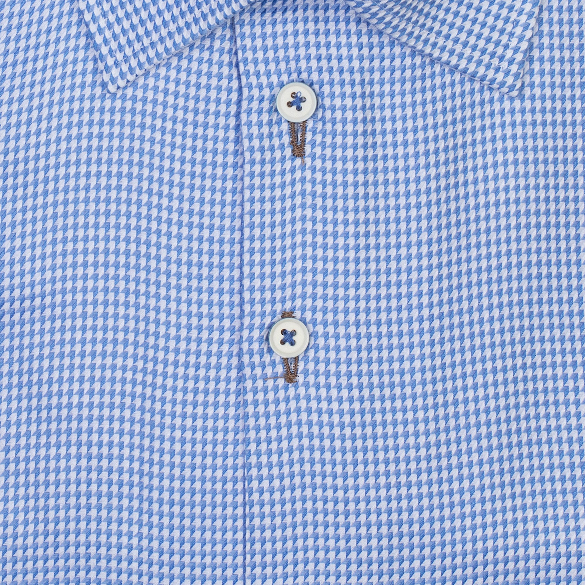 Brand Partner,R2 Amsterdam, R2 Amsterdam Blue And White Mini Geometric Arrow Print Long Sleeve Button Up Shirt, Blue, Medium-43-TagM