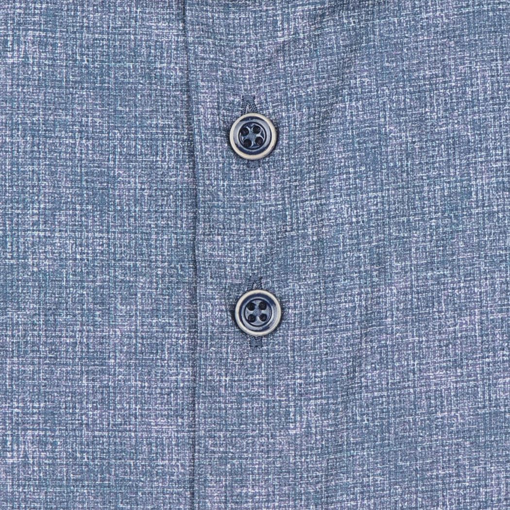 Brand Partner,R2 Amsterdam, R2 Amsterdam Blue Grey Crosshatch Print Long Sleeve Button Up Shirt, Blue, Medium-44-TagM