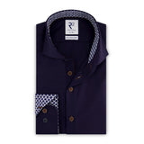 R2 Amsterdam Dark Purple Long Sleeve Button Up Shirt