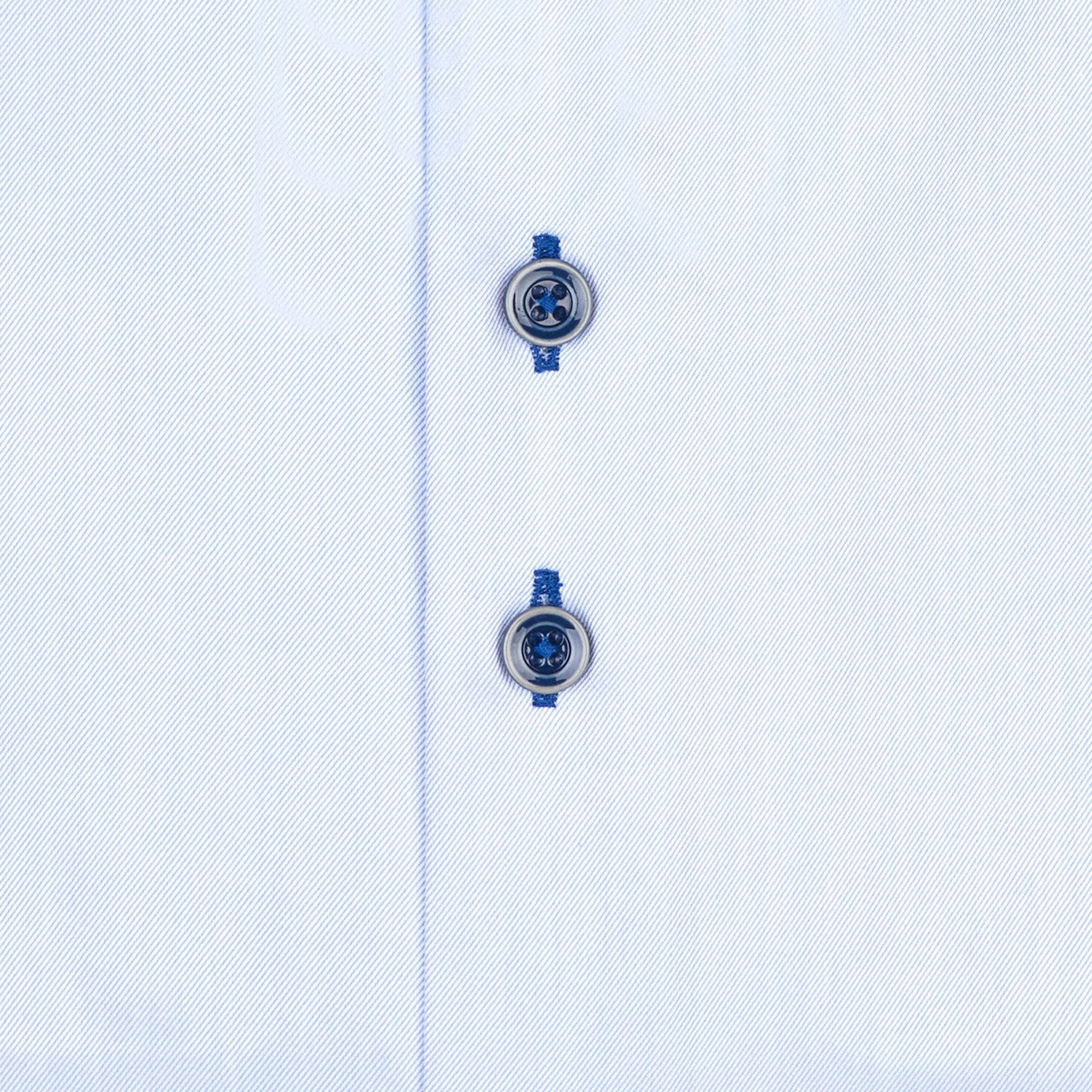 Brand Partner,R2 Amsterdam, R2 Amsterdam Light Blue Long Sleeve Button Up Shirt With Dotted Collar And Cuff Detail, Blue, Medium-43-TagM