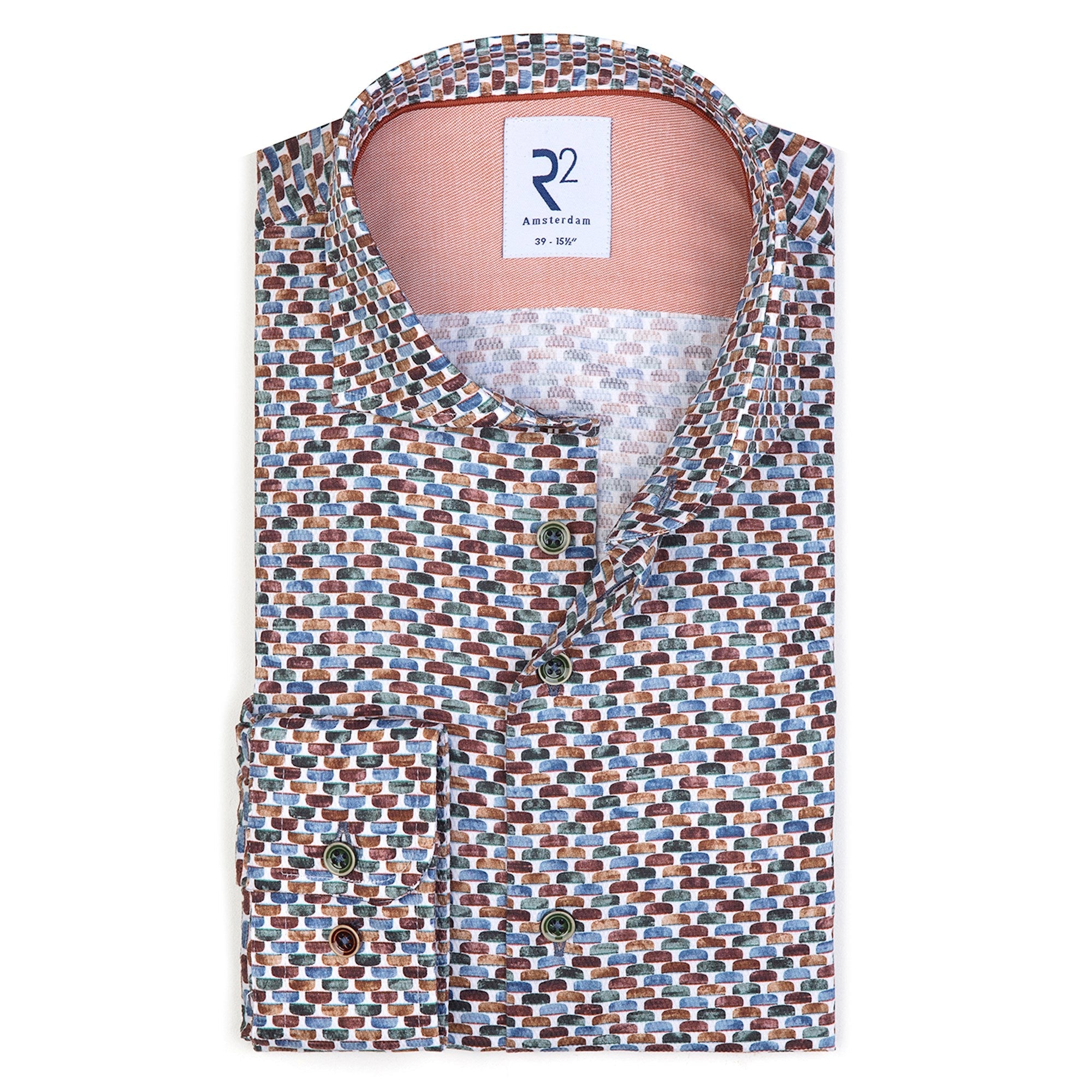 Brand Partner,R2 Amsterdam, R2 Amsterdam White Multi-Colored Abstract Lamp Print Long Sleeve Button Up Shirt, White, Extra Extra Large-52-TagXXLExtra Large-50-Tag44Extra Extra Large-52-Tag45Extra Extra Large-54-TagXXLExtra Extra Large-51-Tag45