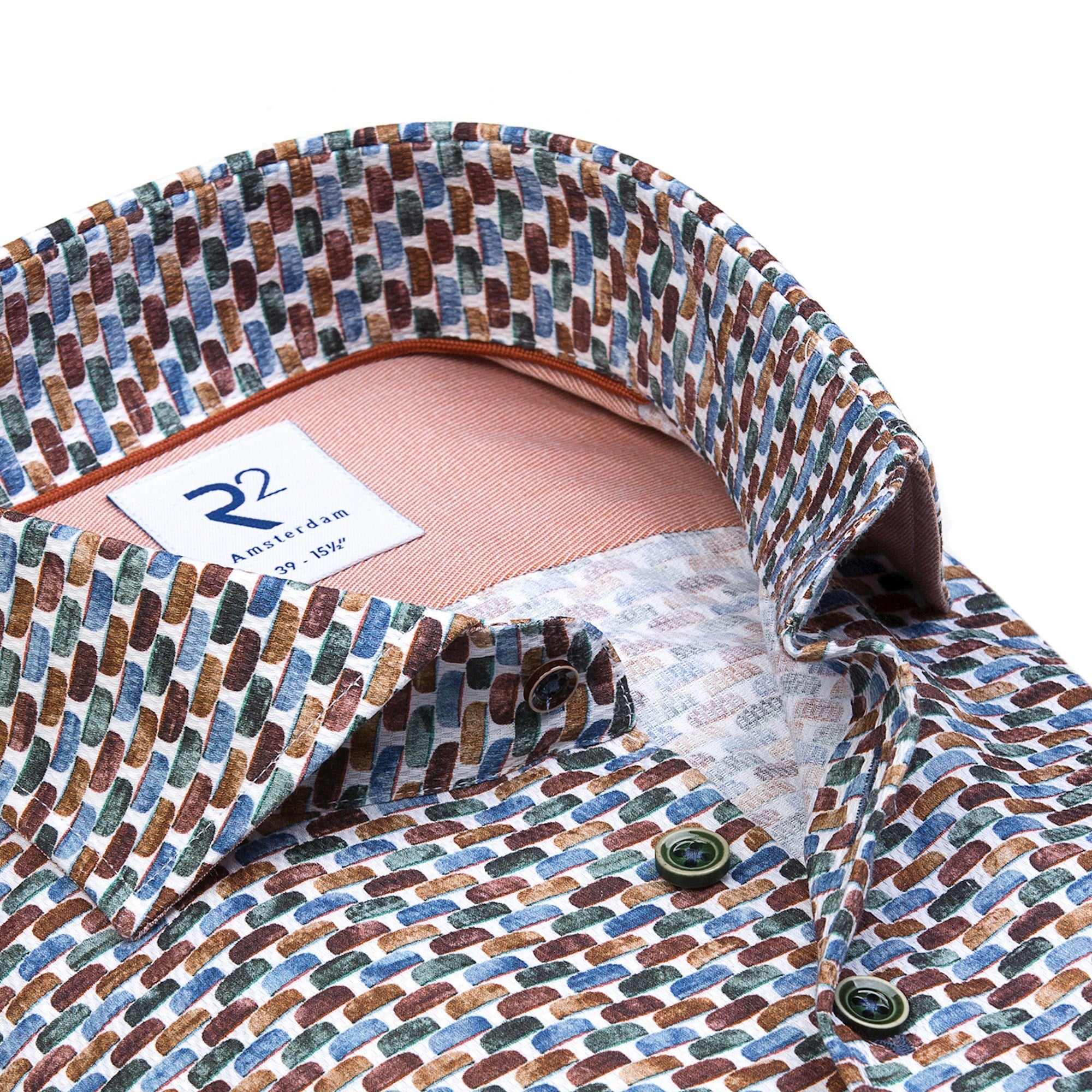 Brand Partner,R2 Amsterdam, R2 Amsterdam White Multi-Colored Abstract Lamp Print Long Sleeve Button Up Shirt, White, Extra Extra Large-52-TagXXLExtra Large-50-Tag44Extra Extra Large-52-Tag45Extra Extra Large-54-TagXXLExtra Extra Large-51-Tag45