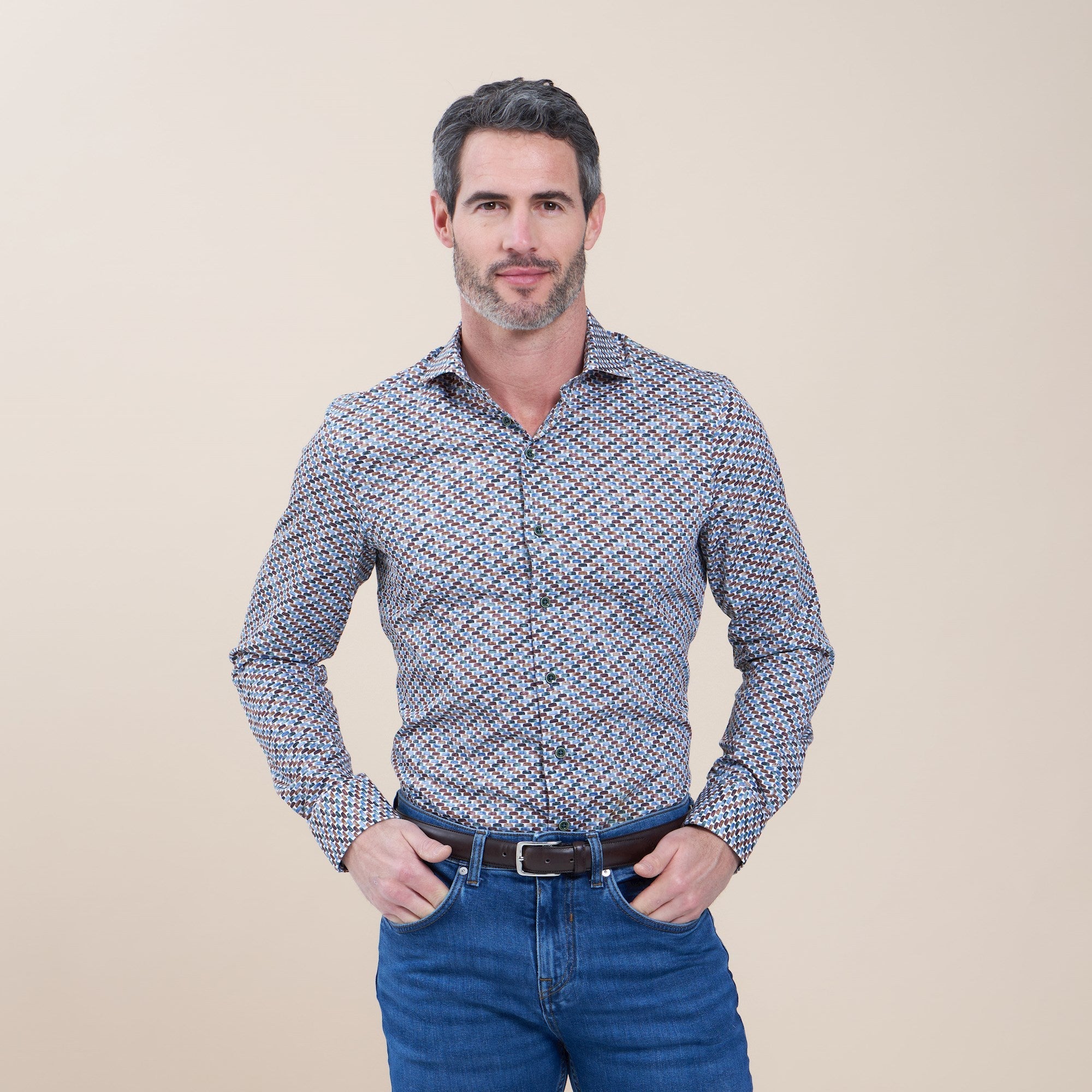 Brand Partner,R2 Amsterdam, R2 Amsterdam White Multi-Colored Abstract Lamp Print Long Sleeve Button Up Shirt, White, Extra Extra Large-52-TagXXLExtra Large-50-Tag44Extra Extra Large-52-Tag45Extra Extra Large-54-TagXXLExtra Extra Large-51-Tag45
