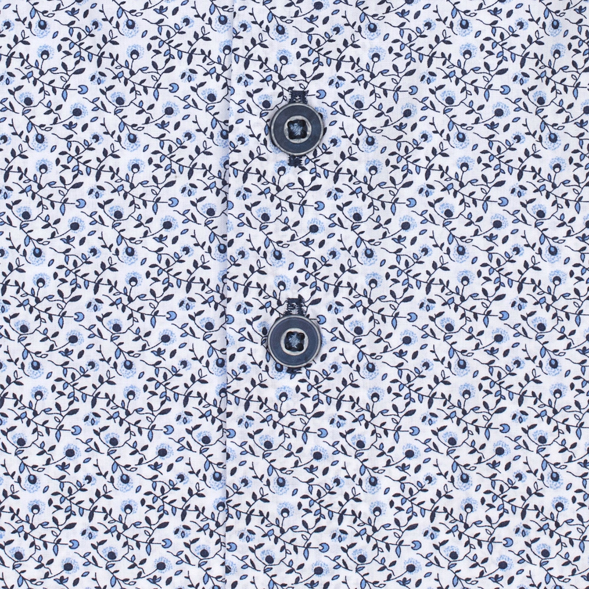 Brand Partner,R2 Amsterdam, R2 Amsterdam White With Mini Blue Flower Print Long Sleeve Button Up Shirt, White, Extra Extra Large-52-TagXXLSmall-41-TagSExtra Extra Large-52-Tag45