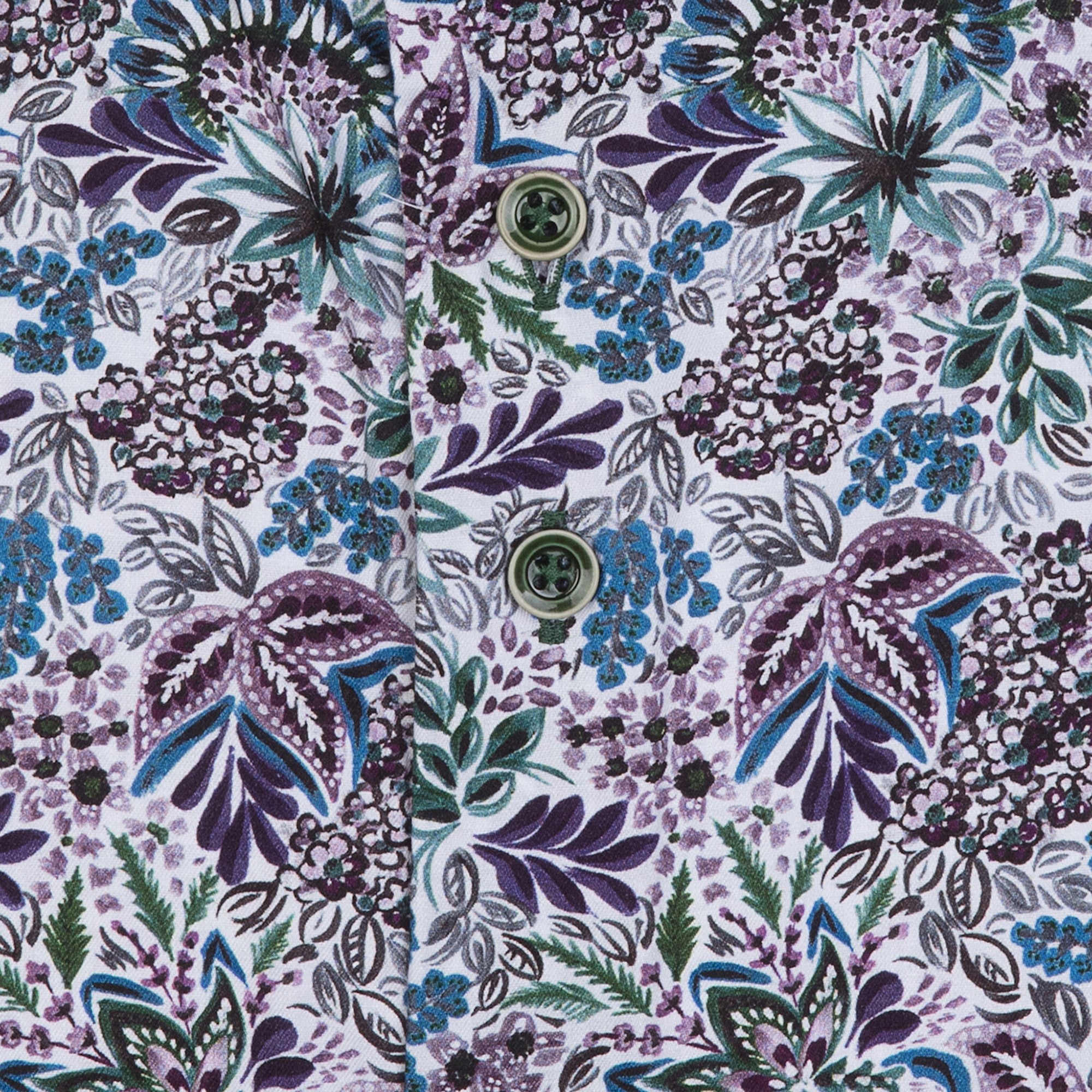 Brand Partner,R2 Amsterdam, R2 Amsterdam White With Purple Floral Paisley Print Long Sleeve Button Up Shirt, White, Small-42-TagS