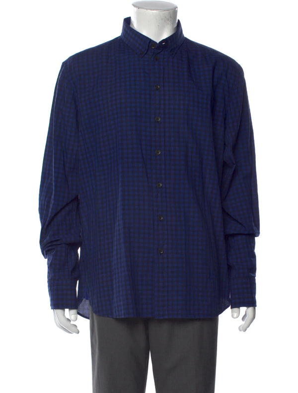 Rag & Bone Blue & Black Buffulo Check Print Long Sleeve Button Up Shirt