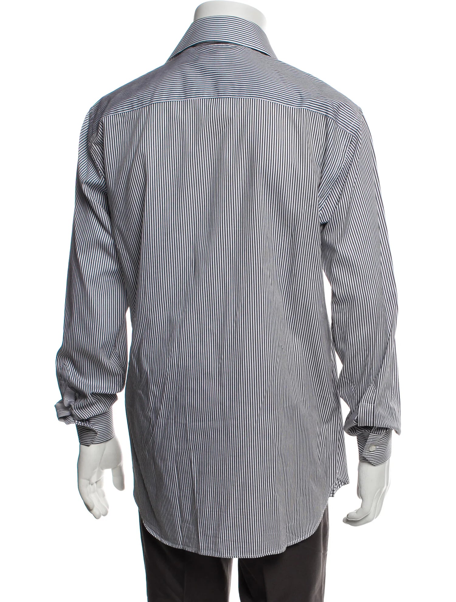 The RealReal,Reformation, Reformation Charcoal & White Striped Slim Fit Long Sleeve Dress Shirt, Grey, Medium-44-TagM