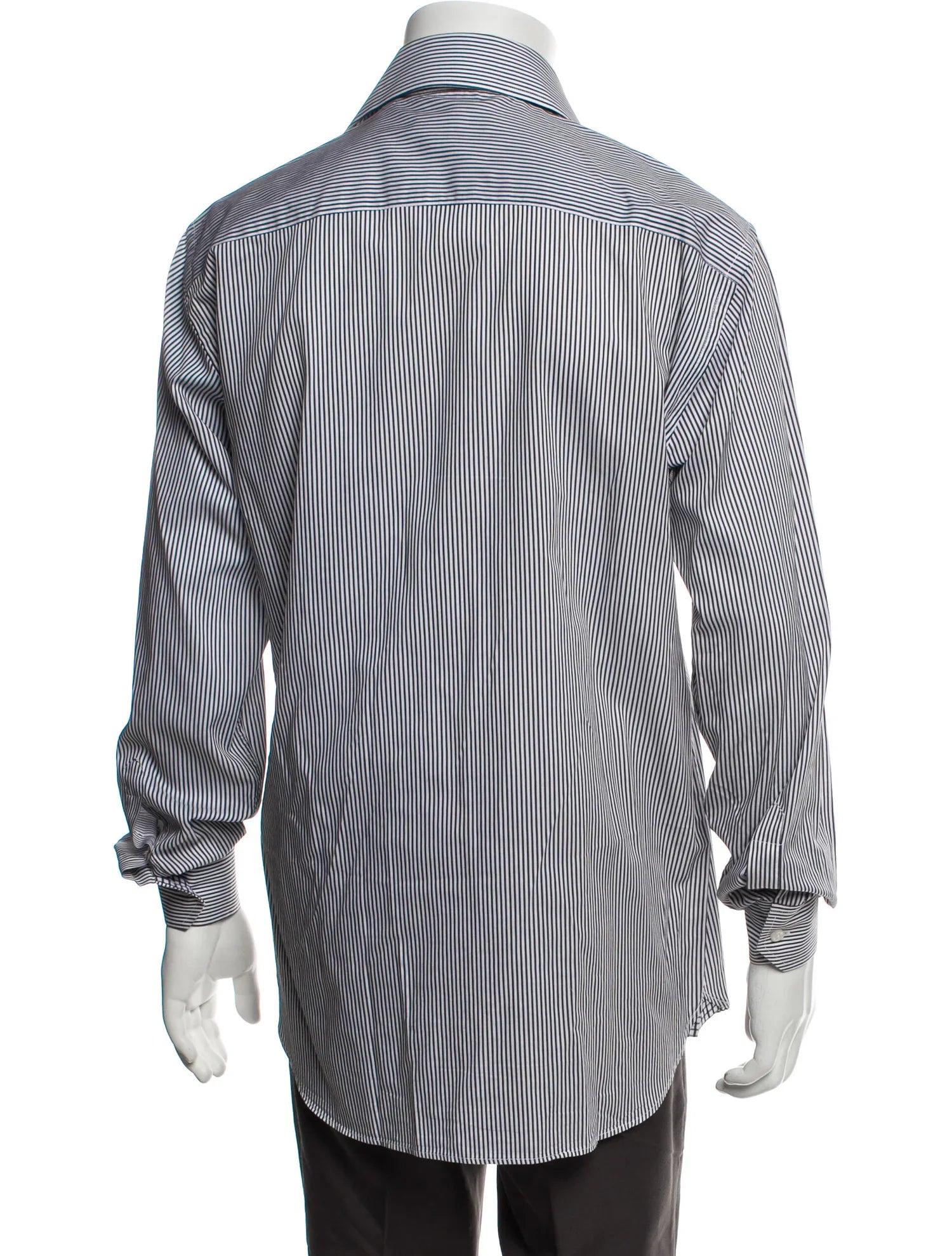 The RealReal,Reformation, Reformation Charcoal & White Striped Slim Fit Long Sleeve Dress Shirt, Grey, Medium-44-TagM