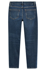 Reiss Bailey Dark Blue Slim Fit Mid Rise Cropped Buttonfly Jeans