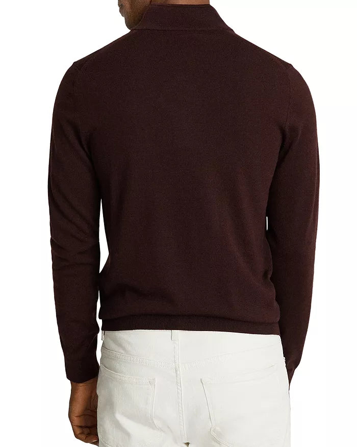 Otrium,Reiss, Reiss Burgundy 100% Wool Quarter Zip Pullover Sweater, Red, Small-38-TagS