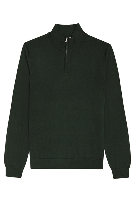 Reiss Dark Green Quarter Zip Pullover Sweater