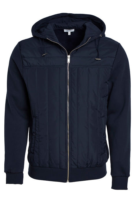Otrium,Reiss, Reiss Navy Zip Up Hooded Fleece Jacket, Blue, Large-44-TagXL