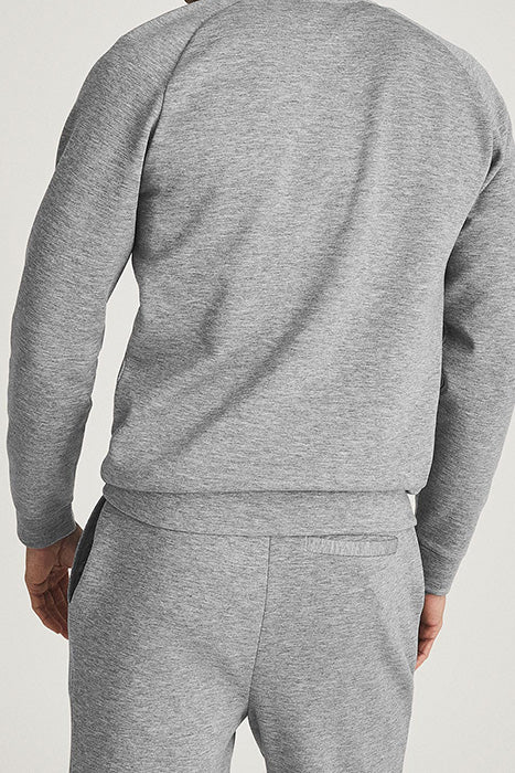 Otrium,Reiss, Reiss Light Grey Quarter Zip Ponte Knit Sweatshirt, Grey, Medium-42-TagM