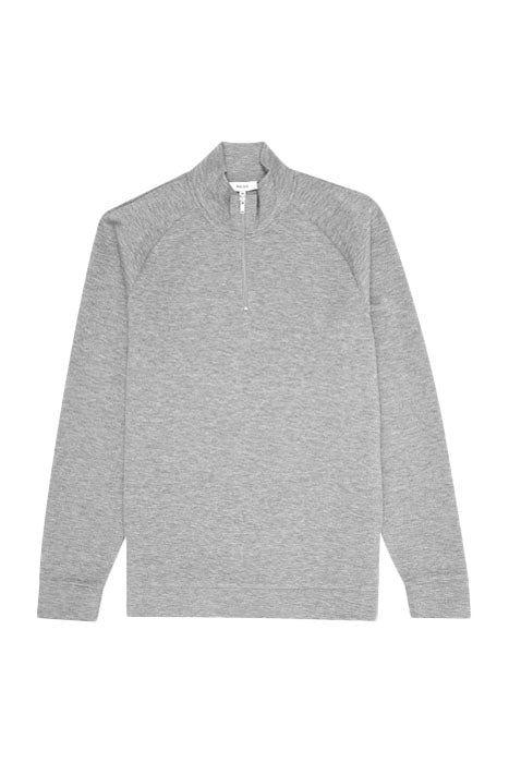 Otrium,Reiss, Reiss Light Grey Quarter Zip Ponte Knit Sweatshirt, Grey, Medium-42-TagM