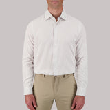 Report Collection White With Black 4 Clover Dot Print Long Sleeve 4-Way Stretch Button Up Shirt