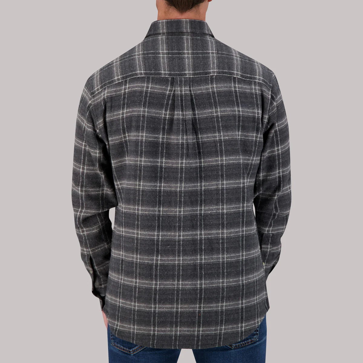 Brand Partner,Report Collection, Report Collection Charcoal Grey Plaid Recycled Flannel Overshirt, Grey, Extra Large-50-TagL