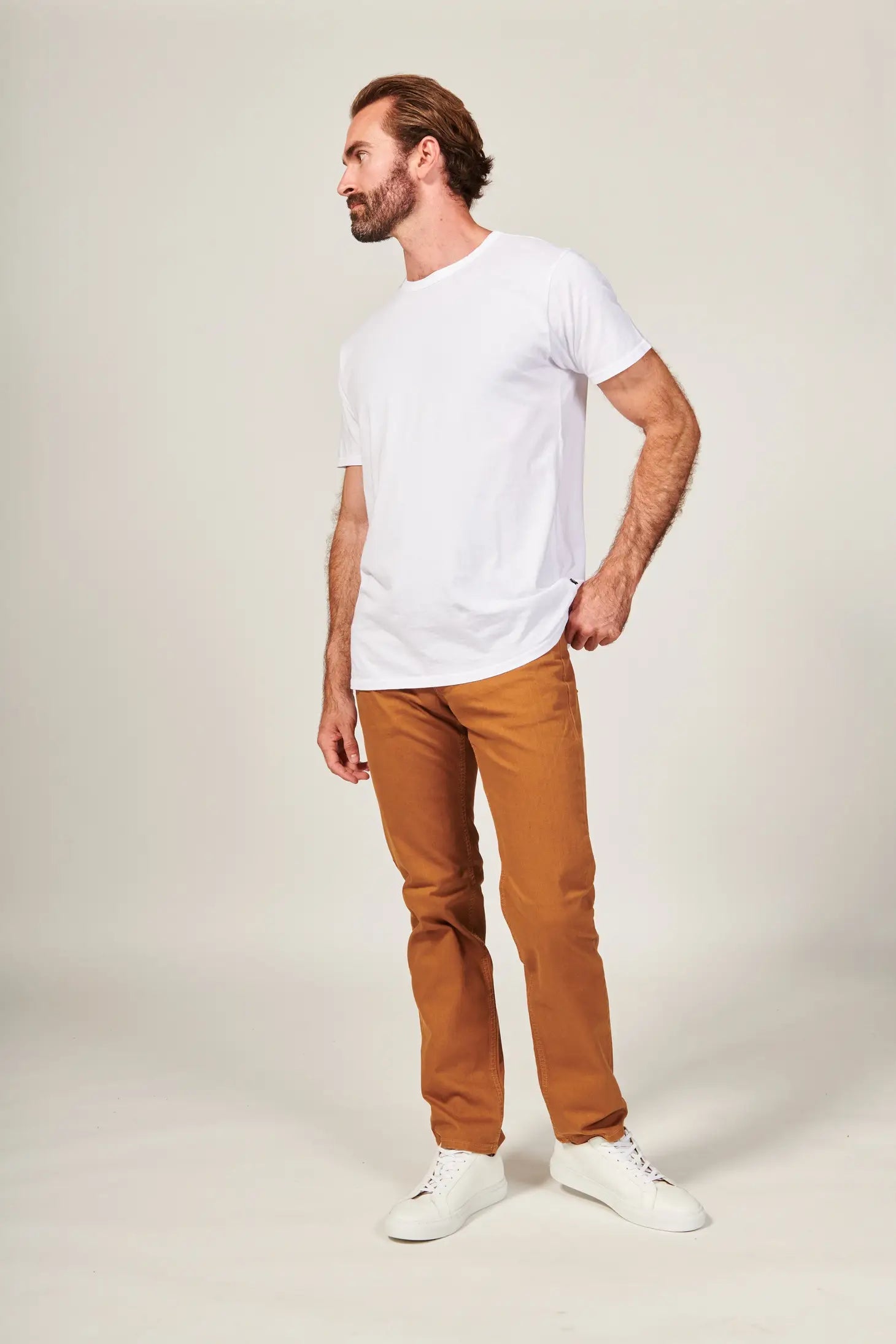 Faire,Rustic Dime, Rustic Dime Caramel Brown Slim Straight Denim Jeans, Brown, 38W-32L-Tag38