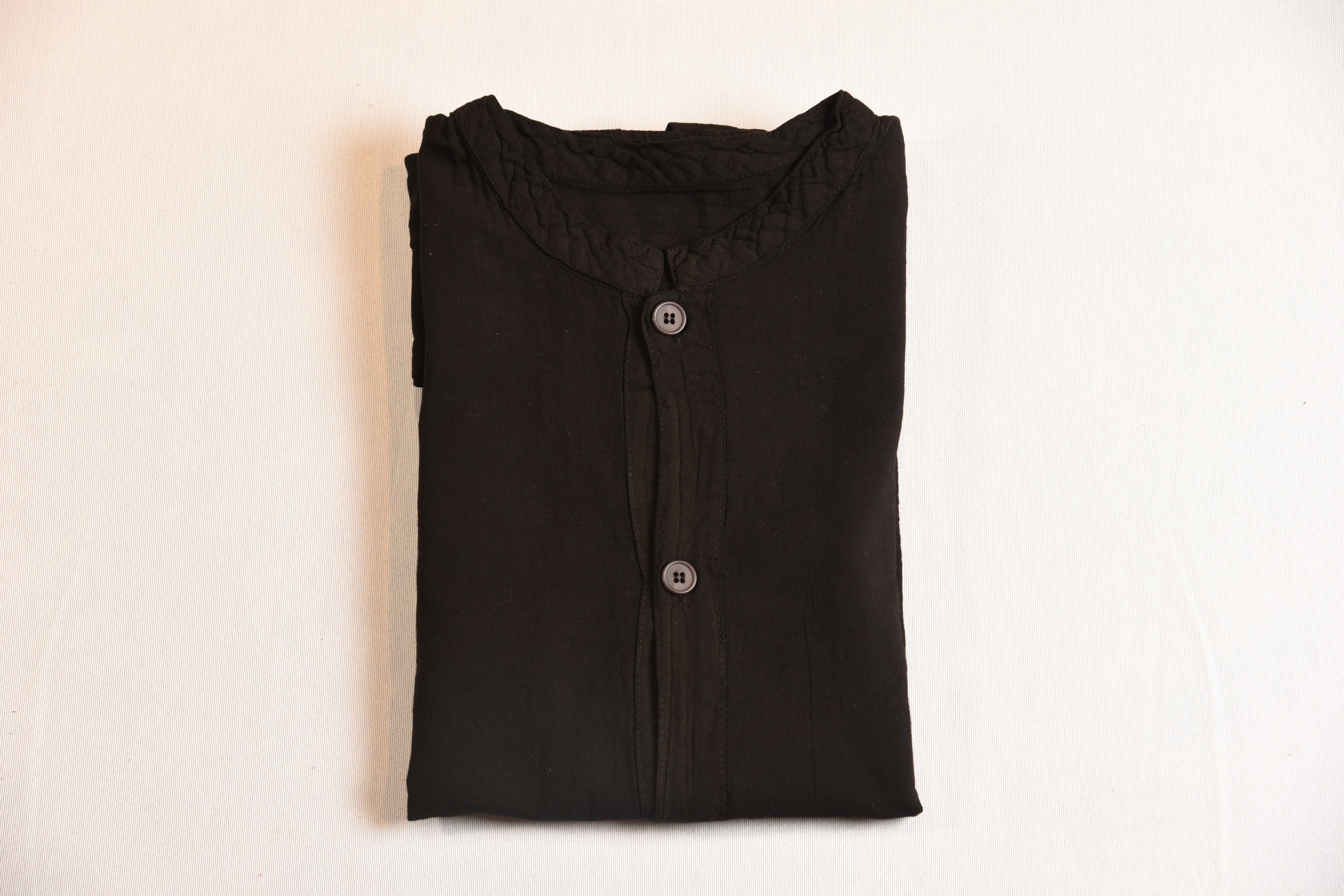 Brand Partner,Shixi, Shixi Charcoal Grey Linen Long Sleeve Tunic, Black, Medium-46-TagM