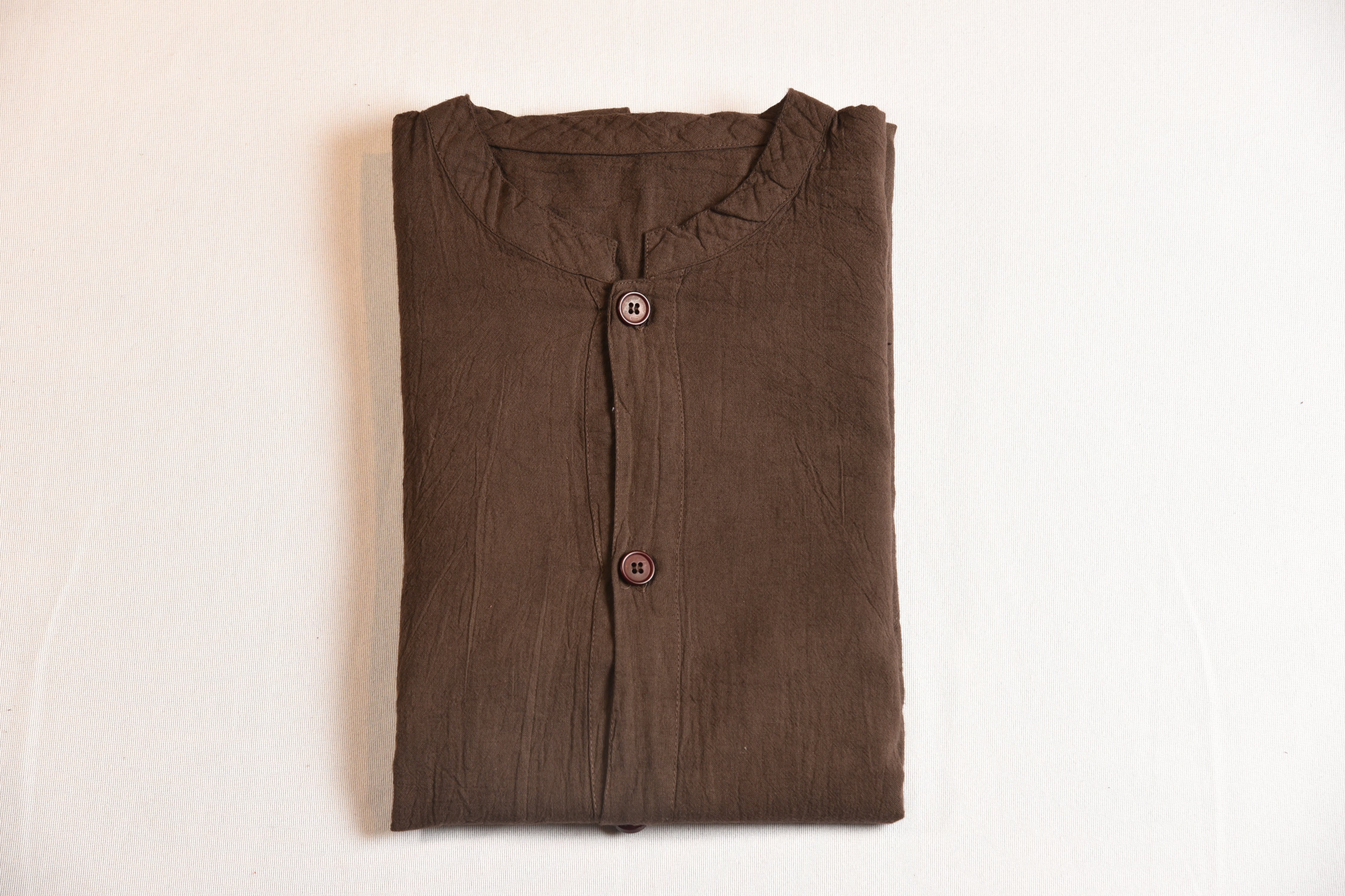 Brand Partner,Shixi, Shixi Brown Linen Long Sleeve Tunic, Brown, Medium-49-TagM