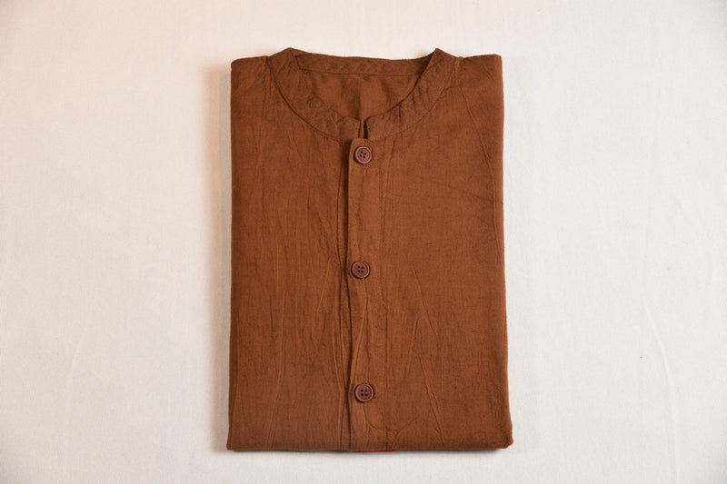 Shixi Copper Brown Linen Tunic