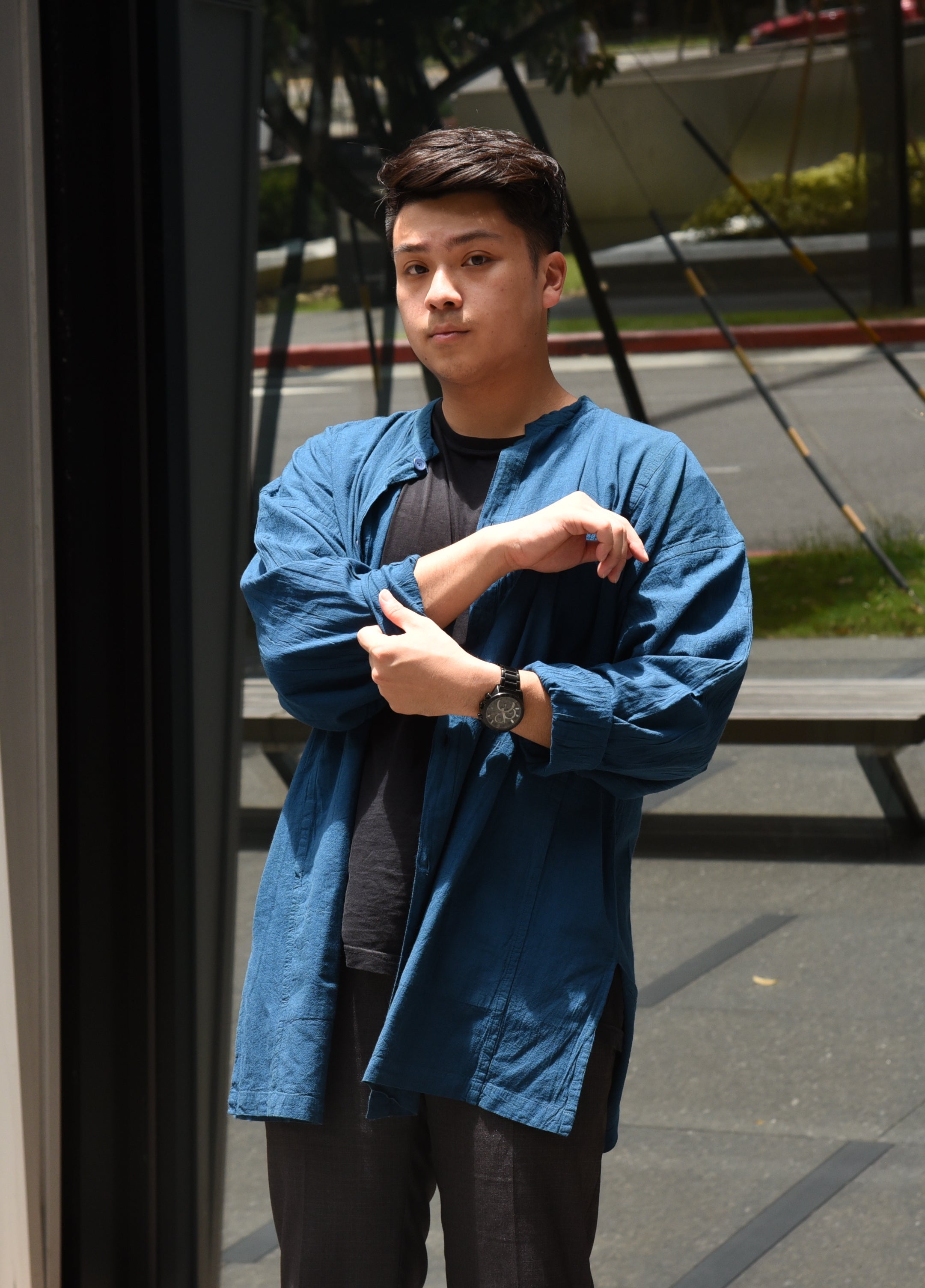 Brand Partner,Shixi, Shixi Blue Linen Tunic, Unknown, Unknown