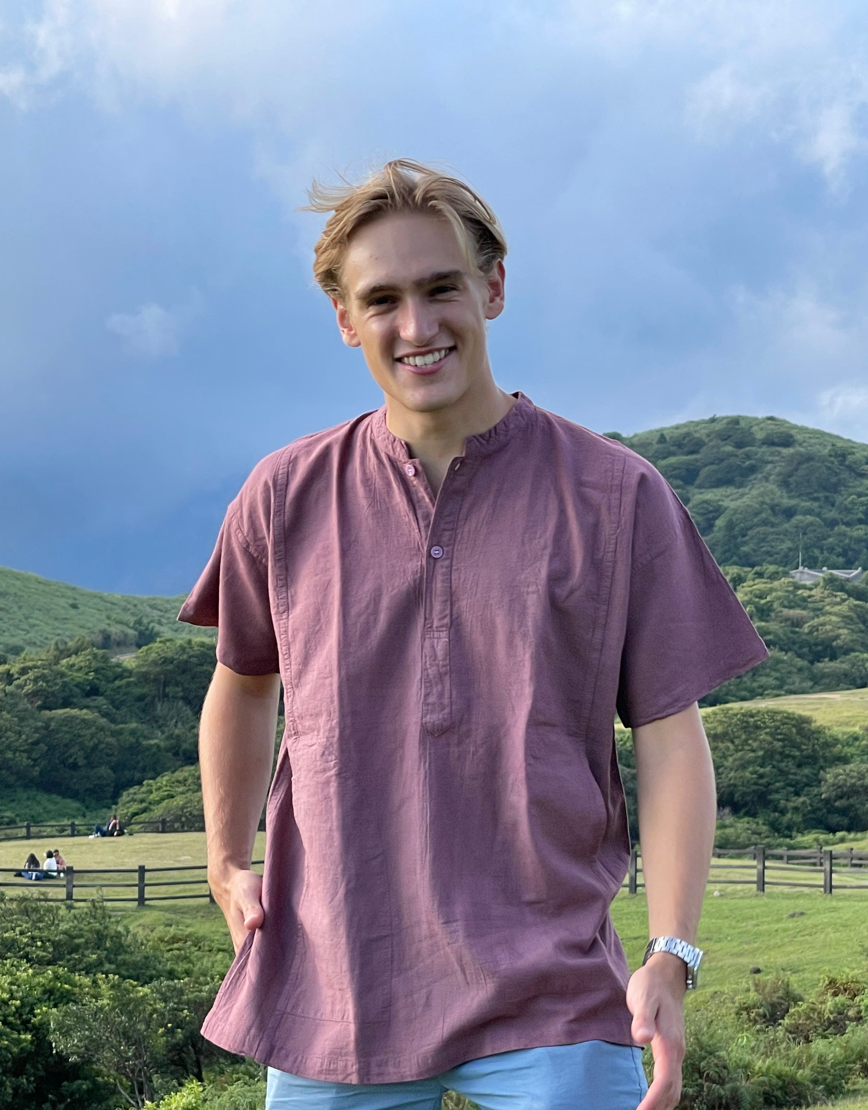 Brand Partner,Shixi, Shixi Brick Red Linen Tunic, Red, Medium-48-TagM