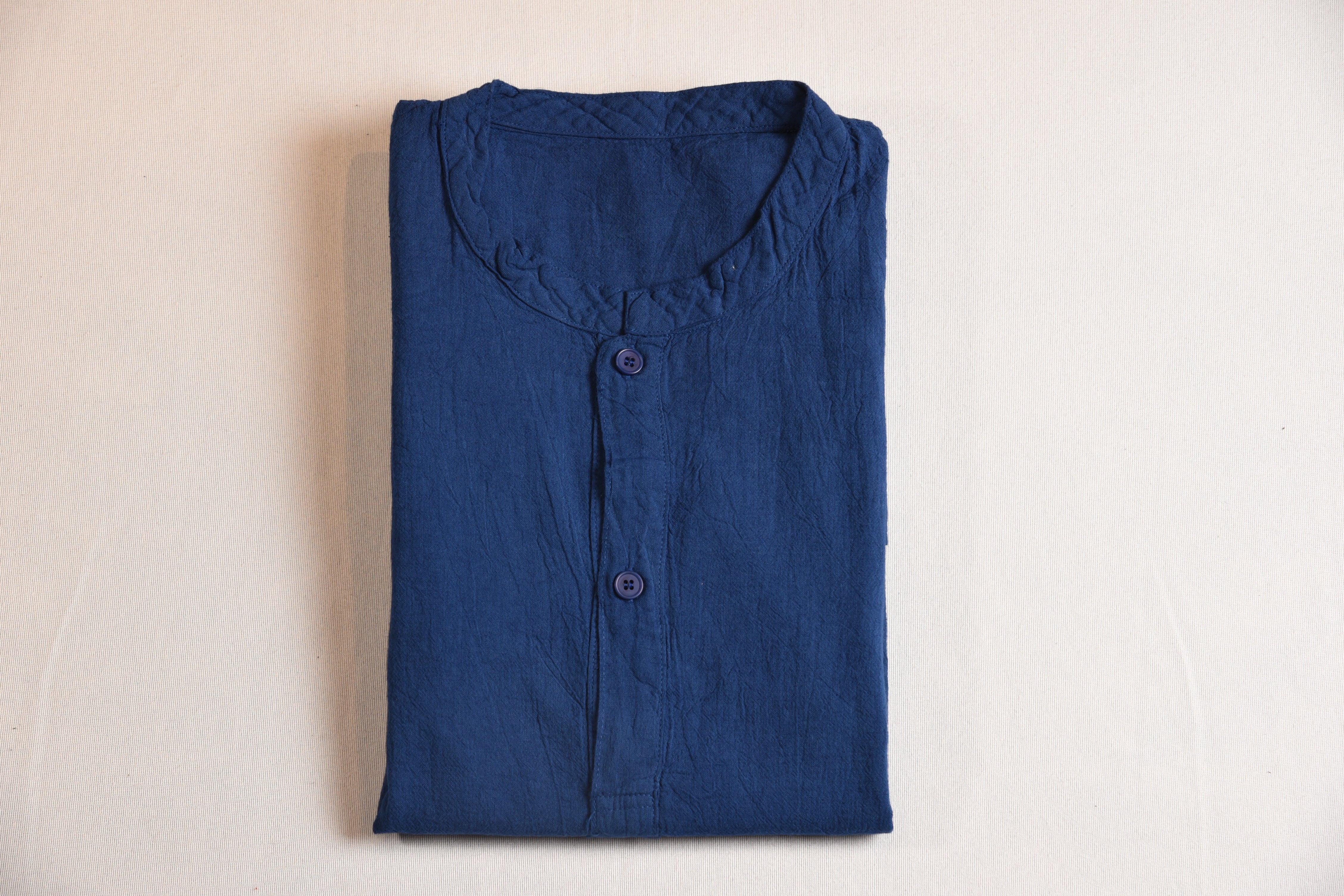 Brand Partner,Shixi, Shixi Navy Blue Linen Short Sleeve Tunic, Blue, Extra Large-51-TagXL