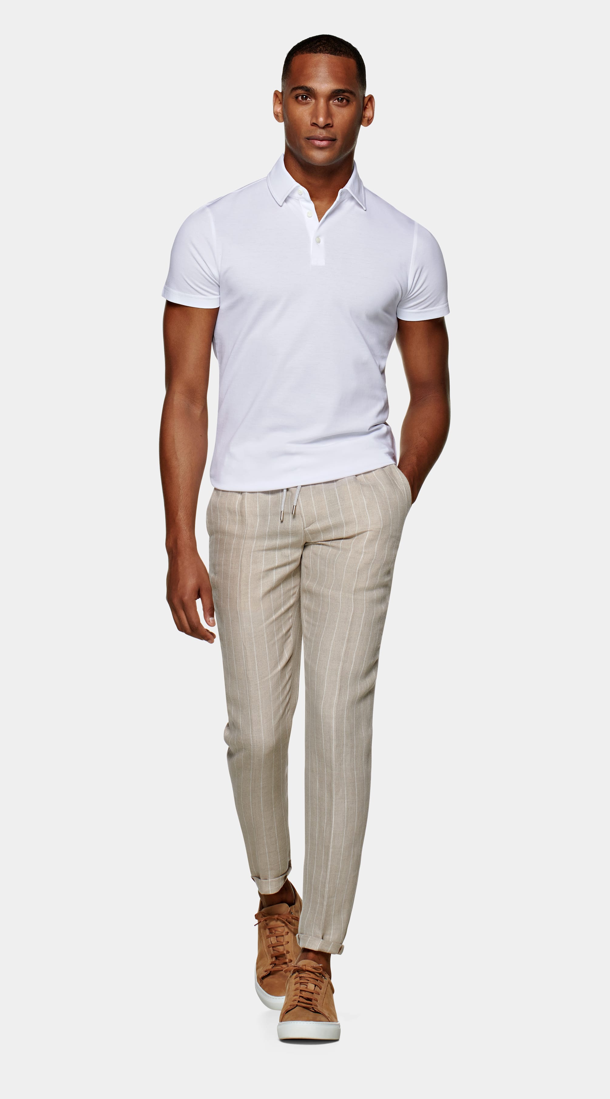 The RealReal,Suitsupply, Suitsupply White Pique Knit Short Sleeve Polo, White, Medium-40-TagL