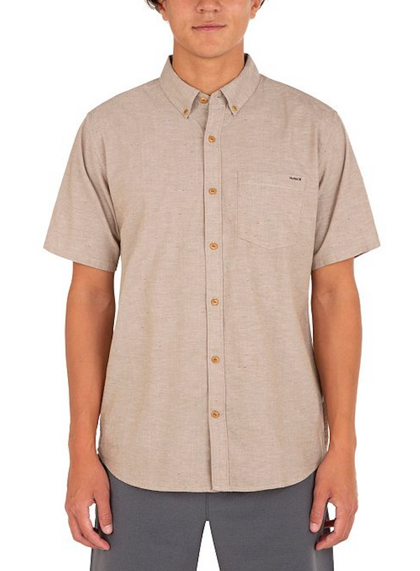 Hurley Beige Short Sleeve Button Down Shirt