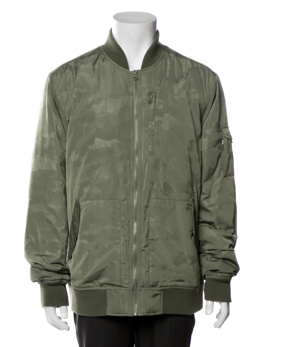 The RealReal,Five Four, Five Four Tonal Green Camo Pattern Bomber Jacket, Green, Extra Large-50-TagXL