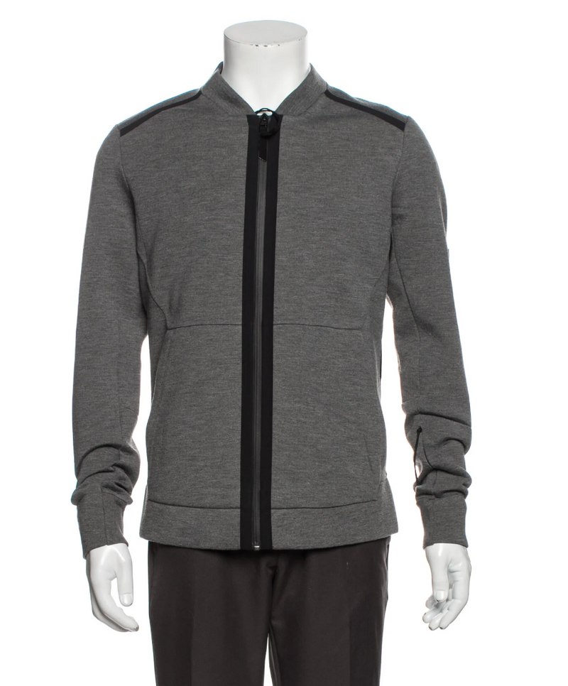 Isaora Light Grey Knit Bomber Jacket