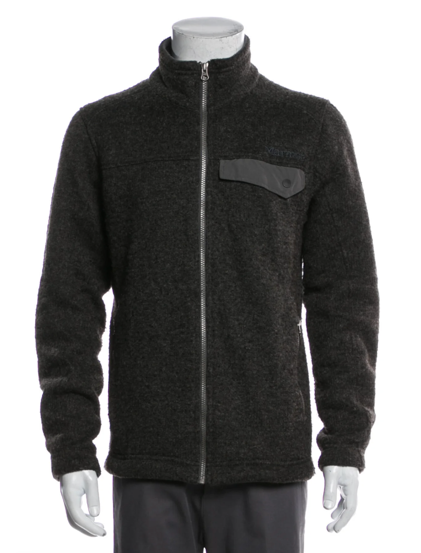 The RealReal,Marmot, Marmot Dark Grey Mock Neck Zip Up Wool Jacket, Grey, Small-41-TagS