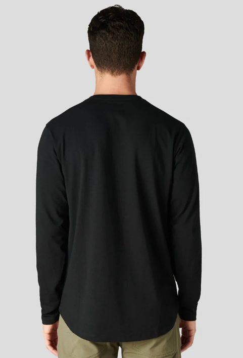 Western Rise Black Long Sleeve Ultra Soft Henley