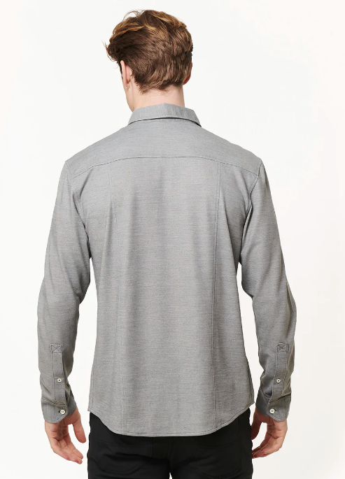 Brand Partner,Western Rise, Western Rise Concrete Grey Merino Wool Button Down Shirt, Grey, Extra Large-46-TagXL